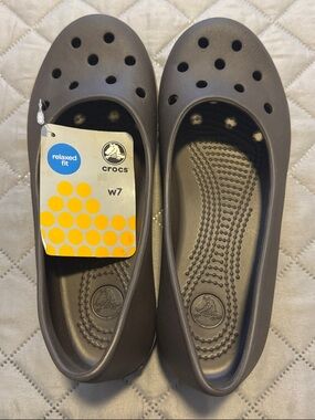 CROCS Women's Slip-On Ballet Flats in Dark Brown